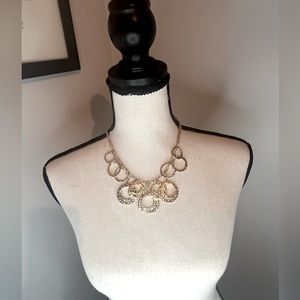 Apt 9 Link Gold Tome Hammered Layered Textured Necklace BNWT
